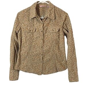 Overdrive  Corduroy Snap Closure Blouse Size Medium